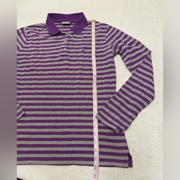 Lacoste Purple and White Striped Button-Down Shirt - Picture 6 of 10